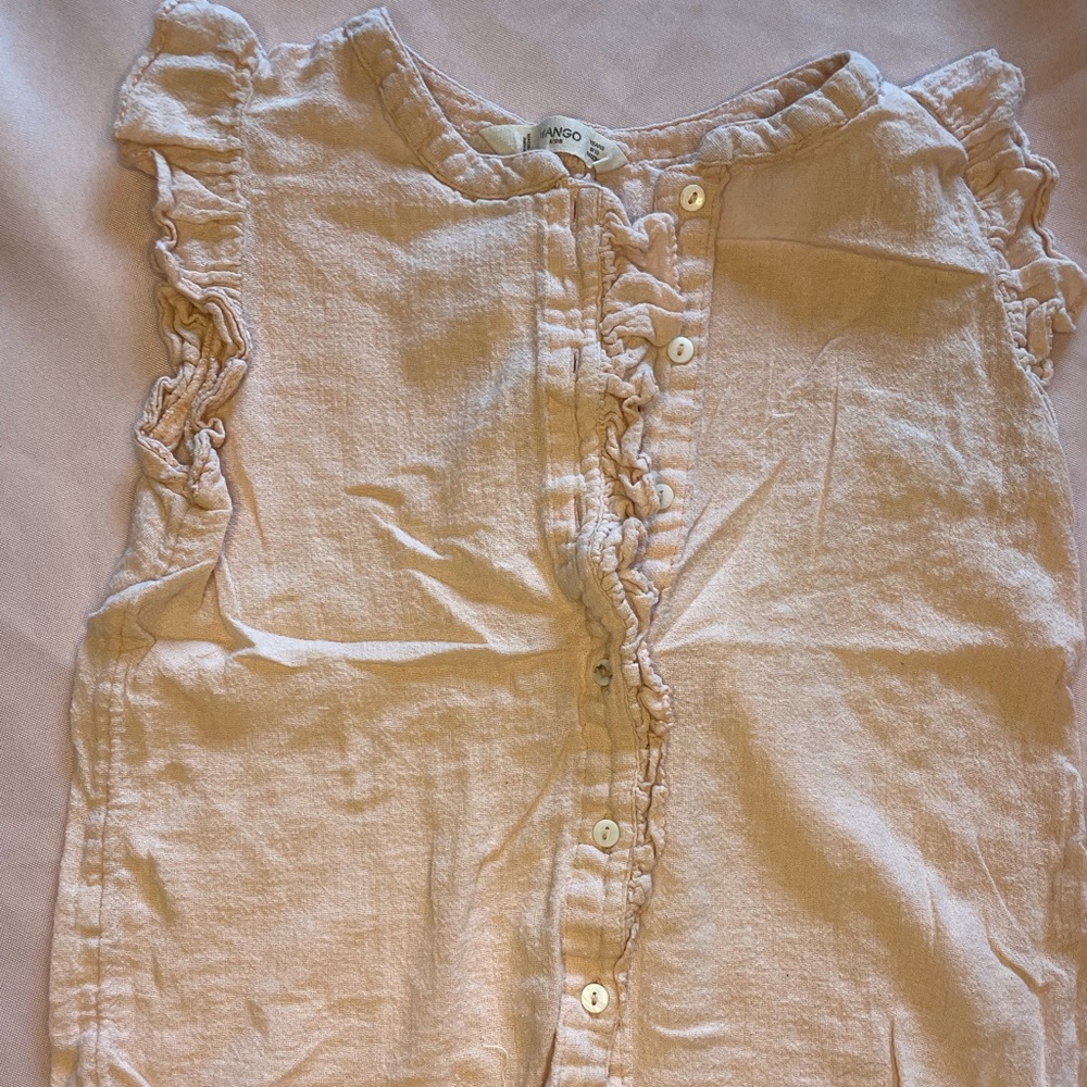 Mango flutter sleeve button down top - Picture 3 of 7